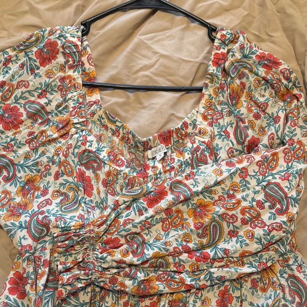 Floral Flowy Print Mini Dress - Picture 2 of 4